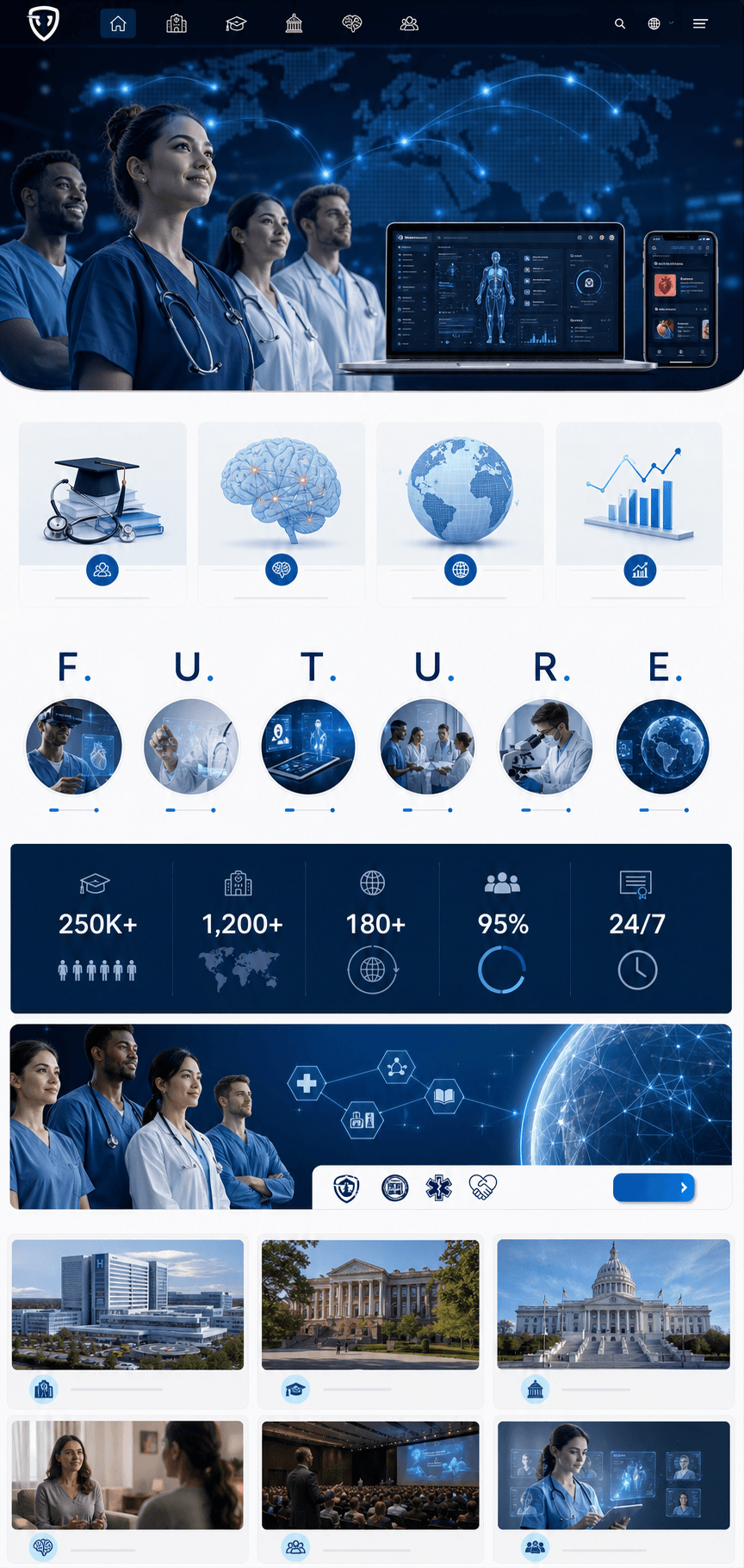Modern medical education platform UI design