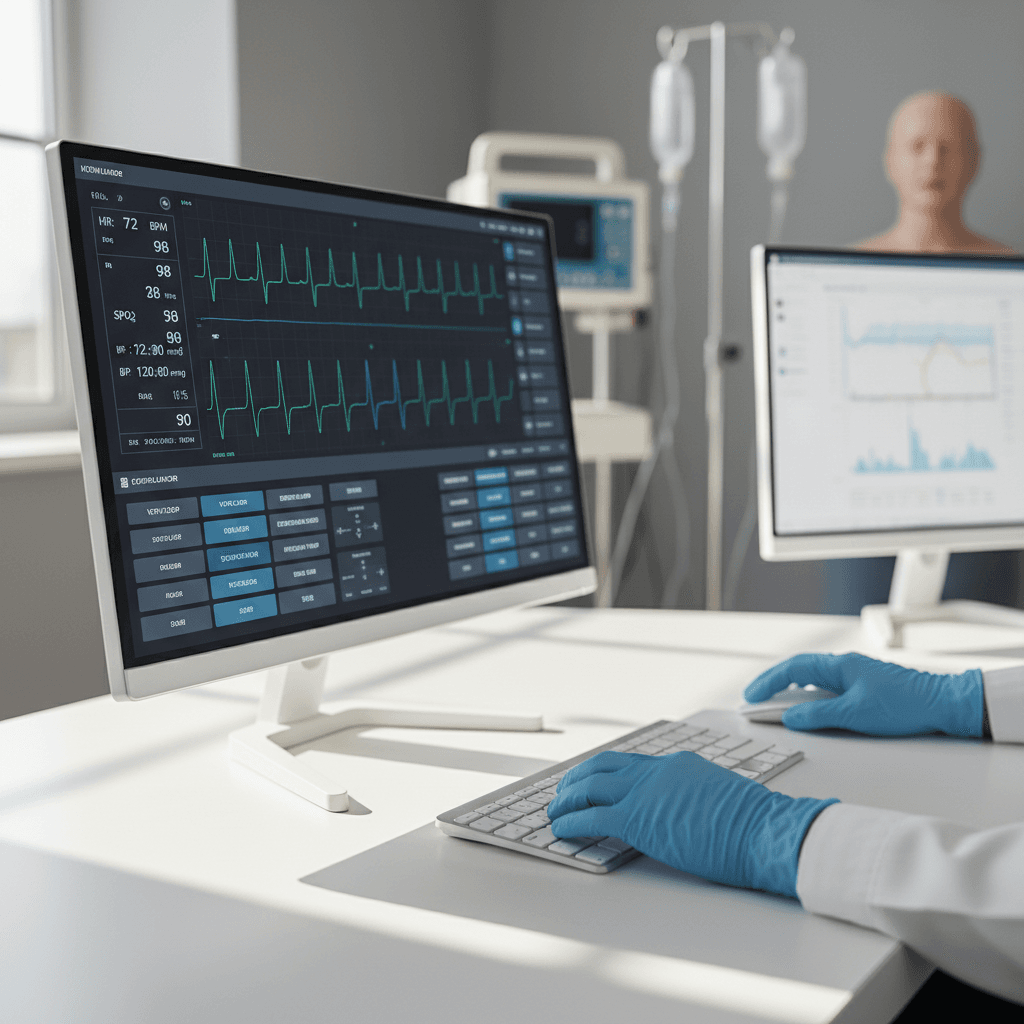 ATLAS clinical simulation interface showing patient case
